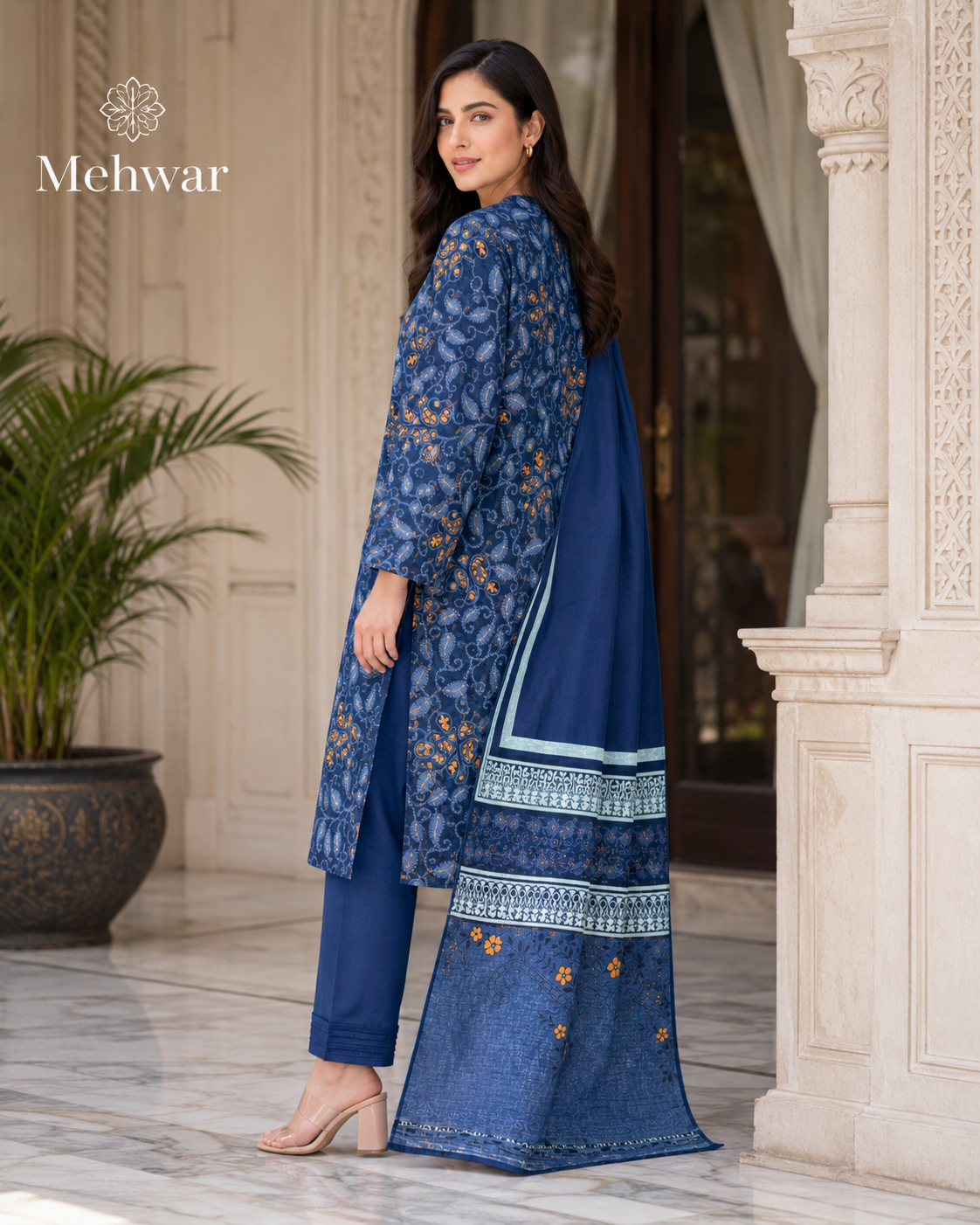 Mehwar – Sapphire Royale Printed Lawn Suit