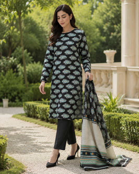 Mehwar Pret – Midnight Paisley Elegance
