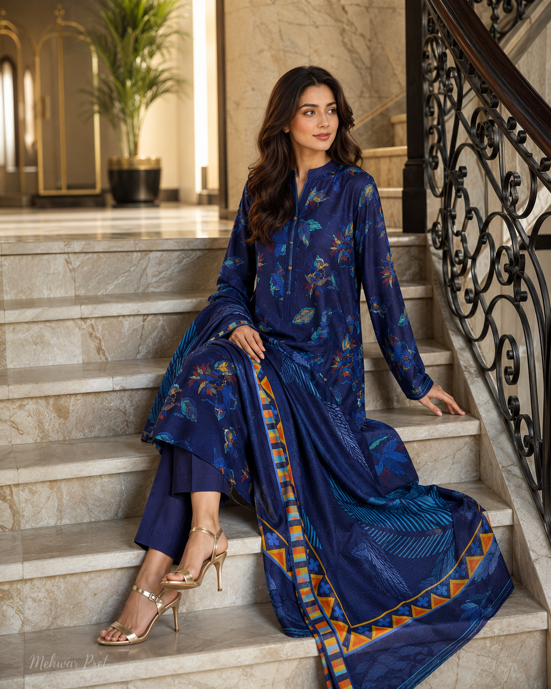 Mehwar – Midnight Bloom Royal Blue Ensemble