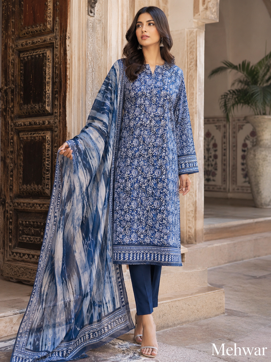 Mehwar – Sapphire Mist Printed Lawn Suit