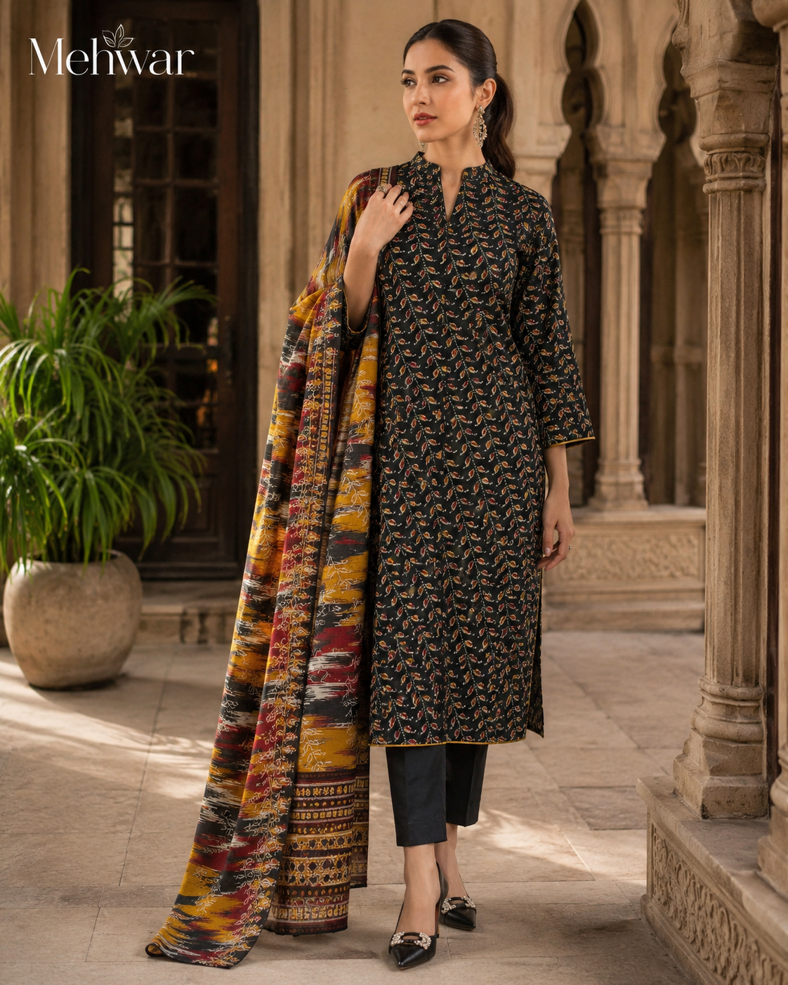 Mehwar – Midnight Heritage Printed Lawn Suit